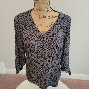 NWOT Fortune + Ivy gray and black animal print top